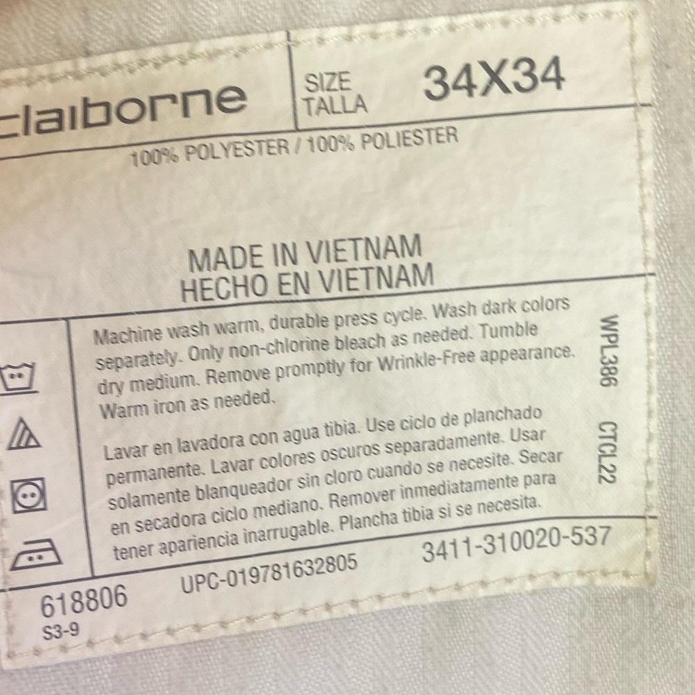 Claiborne mens taupe lightweight men’s pleated dress slacks pants 34 x 34
Guc - Picture 2 of 5